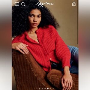 Sezane Vibrant Red Women's Cardigan